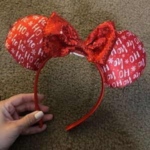 Red and White Xmas Disney Mickey Ears